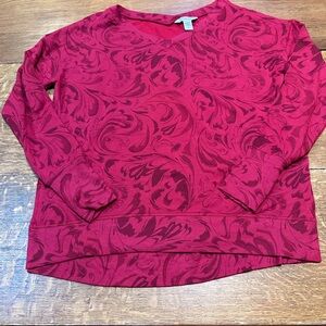 Athleta women’s red black sweatshirt sz medium leggings fit‎ super soft